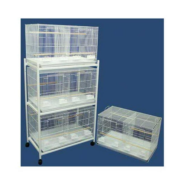 Lot of 4 Bird Breeding Cages 30x18x18 With Stand With Divider White-142 Lot of 4 Bird Breeding Cages 30x18x18 With Stand With Divider White-142